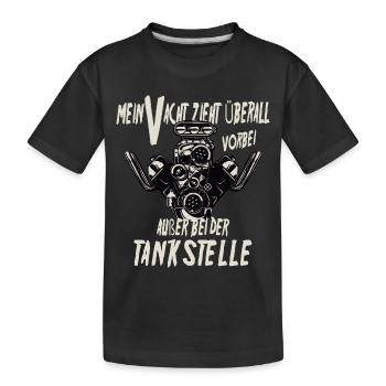Mein V Acht zieht Überall vorbei - Kinder Premium Bio T-Shirt - Schwarz - Vorne