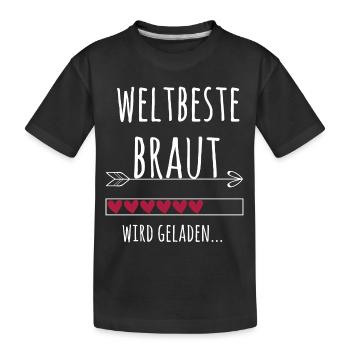 Zukünftige Braut Hochzeit Junggesellenabschied - Kinder Premium Bio T-Shirt - Schwarz - Vorne