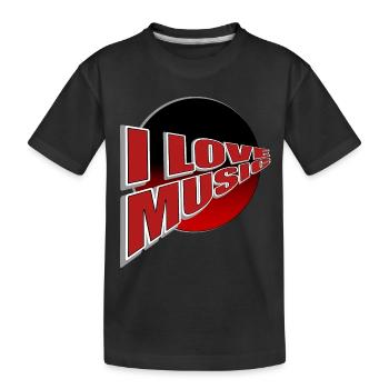 Ich liebe Musik - du auch? - Kinder Premium Bio T-Shirt - Schwarz - Vorne