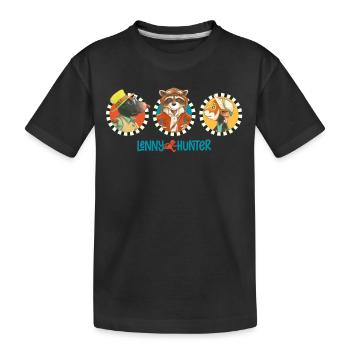 Lenny Hunter Und Seine Freunde Cleo Und Marvin - Kinder Premium Bio T-Shirt - Schwarz - Vorne