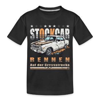 Stockcar Rennen - Kinder Premium Bio T-Shirt - Schwarz - Vorne