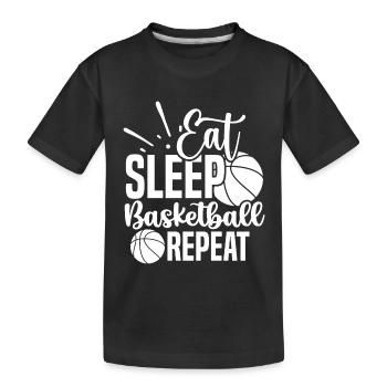 Manger dormir basket répéter blanc - T-shirt bio Premium Enfant - noir - Devant