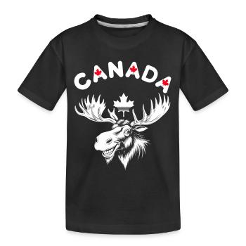 Design de Renne Canadien Floral et Naturel - T-shirt bio Premium Enfant - noir - Devant
