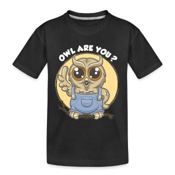 Hibou, êtes-vous ? - T-shirt bio Premium Enfant - noir - Devant