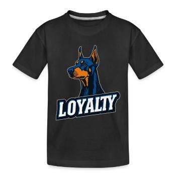Doberman – Symbole de loyauté | LOYAUTÉ - T-shirt bio Premium Enfant - noir - Devant