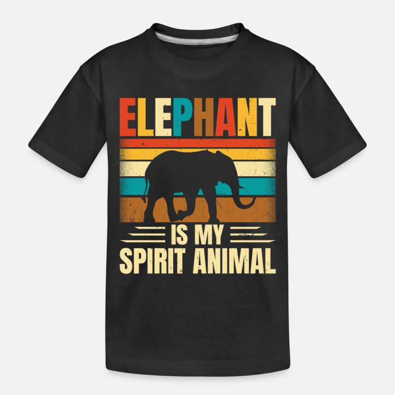 Elefant - Kinder Premium Bio T-Shirt - Schwarz