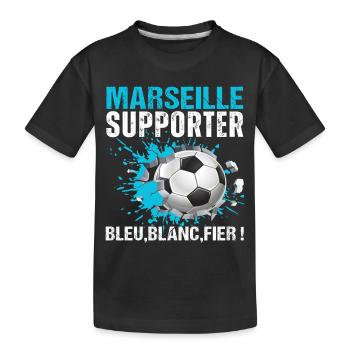 Marseille-Anhänger Marseille Fußballgeschenk - Kinder Premium Bio T-Shirt - Schwarz - Vorne
