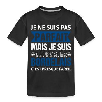 Bordeaux Fußballgeschenk - Kinder Premium Bio T-Shirt - Schwarz - Vorne