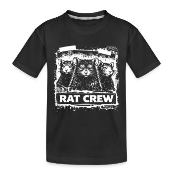 Rat Crew – Urban Rattenmotiv - Kinder Premium Bio T-Shirt - Schwarz - Vorne