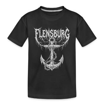 Flensburg – Extreme Metal Stadtmotiv - Kinder Premium Bio T-Shirt - Schwarz - Vorne
