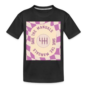 Save The Manuals Design für Petrolheads - Lila - Kinder Premium Bio T-Shirt - Schwarz - Vorne