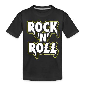 Rock 'N' Roll Lightning 3D-Logo - Kinder Premium Bio T-Shirt - Schwarz - Vorne