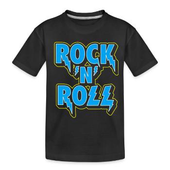 Rock 'n' Roll typografisches 3D-Logo - Kinder Premium Bio T-Shirt - Schwarz - Vorne