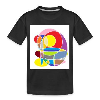 Abstrakte Farbkreise Mosaik - Kinder Premium Bio T-Shirt - Schwarz - Vorne