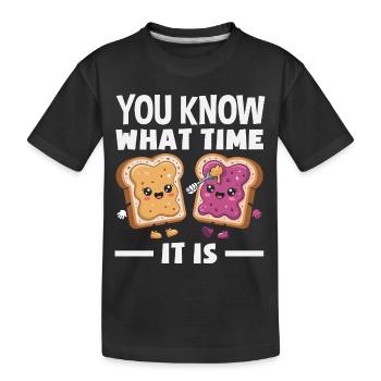 Look Partner Beurre de Cacahuète & Confiture Design - T-shirt bio Premium Enfant - noir - Devant