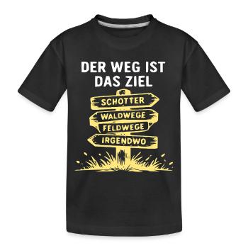 Der Weg ist das Ziel Naturpfad Wegweiser - Kinder Premium Bio T-Shirt - Schwarz - Vorne