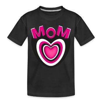 Cooles Mama Herz mit sehr viel Liebe in Pink. - Kinder Premium Bio T-Shirt - Schwarz - Vorne