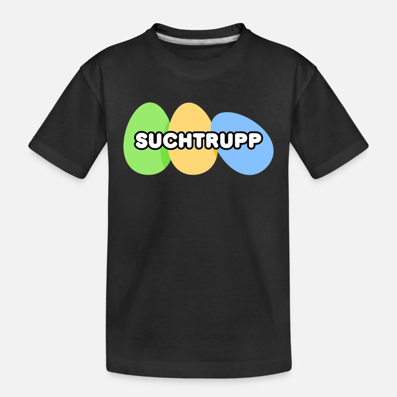 Oster Suchtrupp grün/gelb/blau neutral, Junge - Kinder Premium Bio T-Shirt - Schwarz
