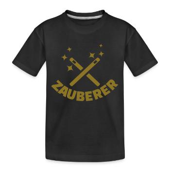 Zauberer - Kinder Premium Bio T-Shirt - Schwarz - Vorne
