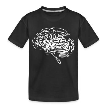 Gehirn - In Vector Farben Optik verfügbar - Kinder Premium Bio T-Shirt - Schwarz - Vorne