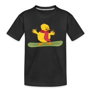 snowboarder "freestyle-snowboard-chick" - Kinder Premium Bio T-Shirt - Schwarz - Vorne