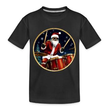 Drummer Christmas - Kids' Premium Organic T-Shirt - black - Front