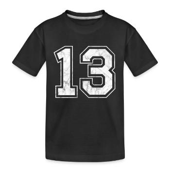 Number 13 - Kids' Premium Organic T-Shirt - black - Front