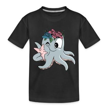 Octopus Starfish Octopus - Kids' Premium Organic T-Shirt - black - Front