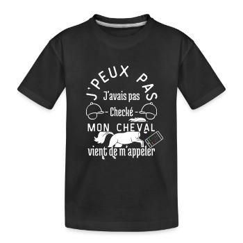Mon cheval m'appeler cadeau d'anniversaire - T-shirt bio Premium Enfant - noir - Devant