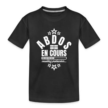 Abdos en cours veuillez patienter - T-shirt bio Premium Enfant - noir - Devant