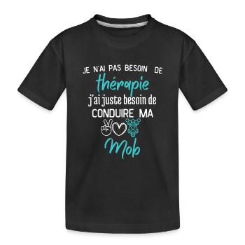 Thérapie mobylette - T-shirt bio Premium Enfant - noir - Devant