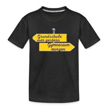 Grundschule war gestern - Kinder Premium Bio T-Shirt - Schwarz - Vorne
