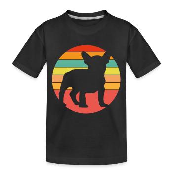 Bouledogue Français Frenchie dans la roue chromatique - T-shirt bio Premium Enfant - noir - Devant