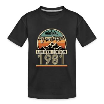 1981 - Kids' Premium Organic T-Shirt - black - Front