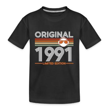 1991 - Kids' Premium Organic T-Shirt - black - Front