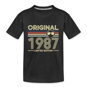 1987 - Kinder Premium Bio T-Shirt - Schwarz - Vorne