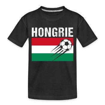 Ungarn Flagge Ungarisches Fußball Geschenk - Kinder Premium Bio T-Shirt - Schwarz - Vorne