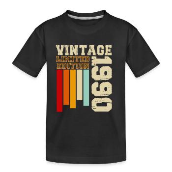 1990 - Kids' Premium Organic T-Shirt - black - Front