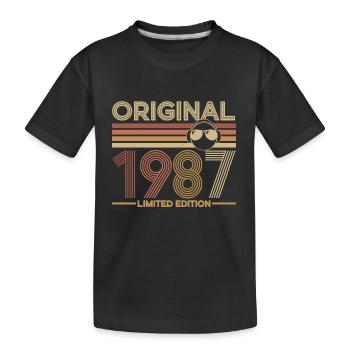 1987 - Kinder Premium Bio T-Shirt - Schwarz - Vorne