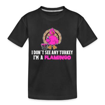 Thanksgiving Rosa Türkei versteckt sich als Flamingo Geschenk - Kinder Premium Bio T-Shirt - Schwarz - Vorne