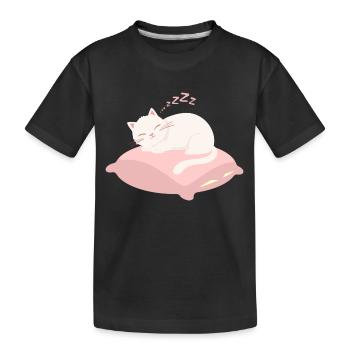 Sleeping Cat - Kids' Premium Organic T-Shirt - black - Front