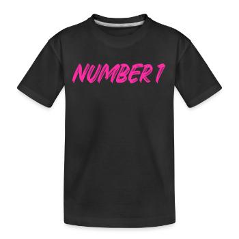 Number 1 - one - first - first - 1 - number 1 - Kids' Premium Organic T-Shirt - black - Front