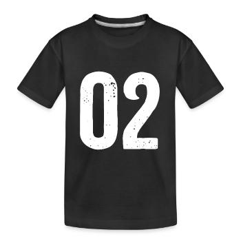 02 Numéros Blanc - T-shirt bio Premium Enfant - noir - Devant