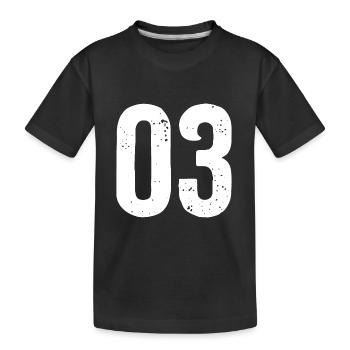 03 Numéros Blanc - T-shirt bio Premium Enfant - noir - Devant