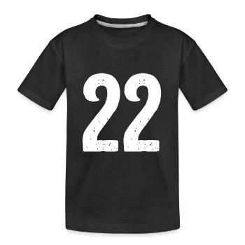 22 Zahlen Weiß - Kinder Premium Bio T-Shirt - Schwarz - Vorne
