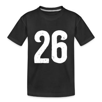 26 Zahlen Weiß - Kinder Premium Bio T-Shirt - Schwarz - Vorne