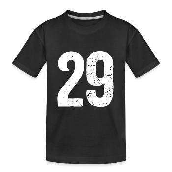 29 Zahlen Weiß - Kinder Premium Bio T-Shirt - Schwarz - Vorne