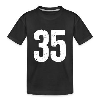 35 numéros blancs - T-shirt bio Premium Enfant - noir - Devant