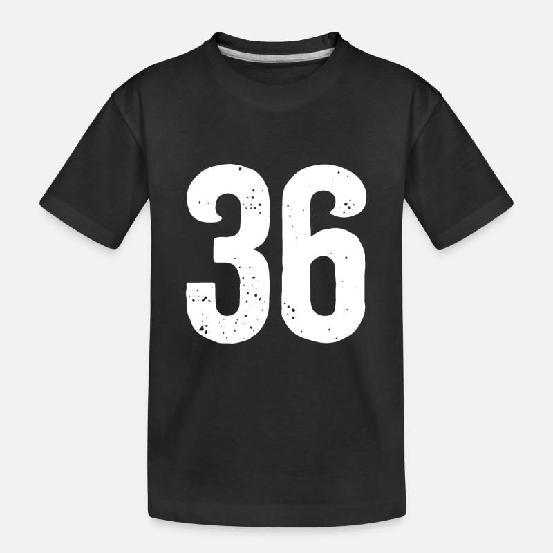 36 numéros blancs - T-shirt bio Premium Enfant - noir