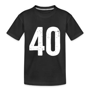 40 Zahlen Weiß - Kinder Premium Bio T-Shirt - Schwarz - Vorne